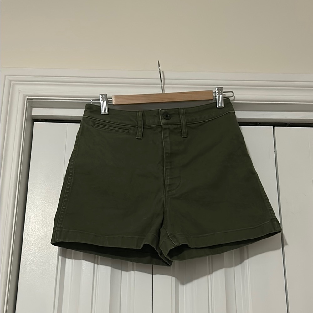 Madewell High Waist Olive Shorts